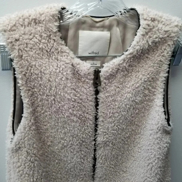 Aritzia Wilfred Chateau Faux Fur Teddy Cream Vest  XS - Picture 7 of 10